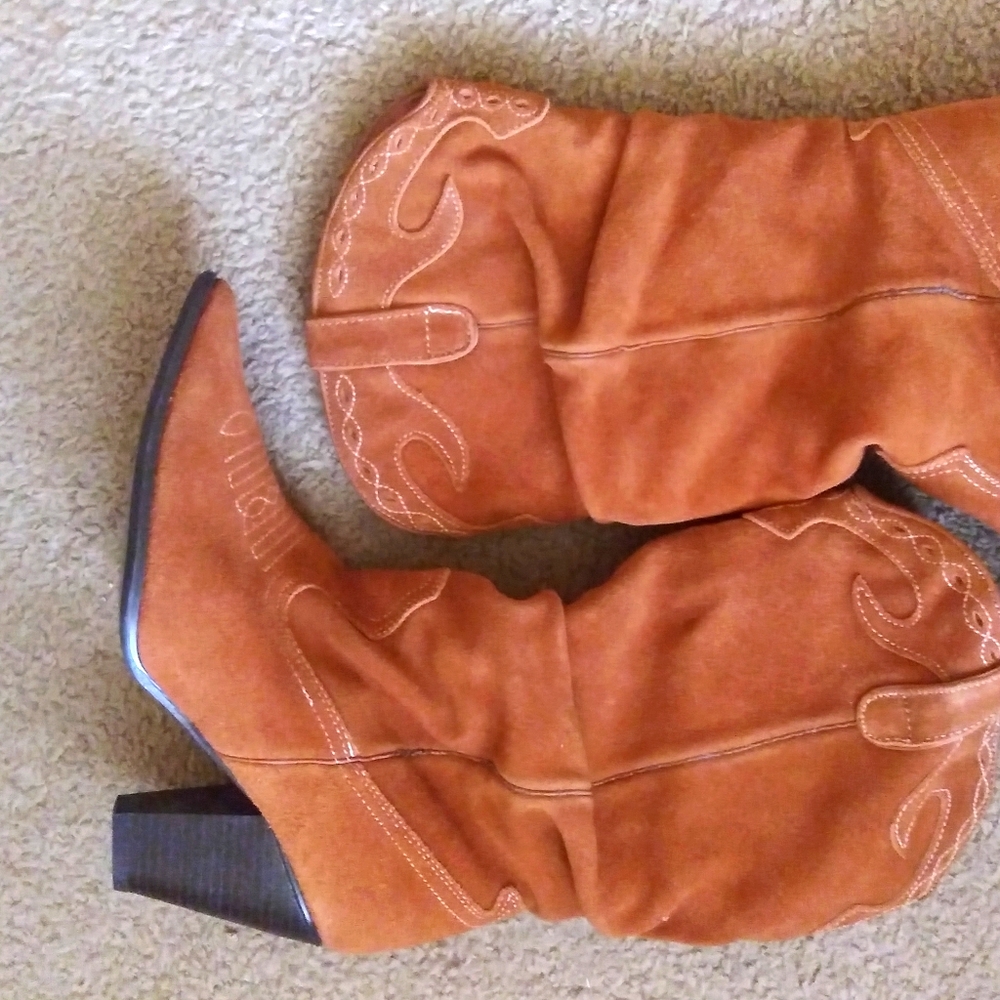 Genuine suede cowgirl boots